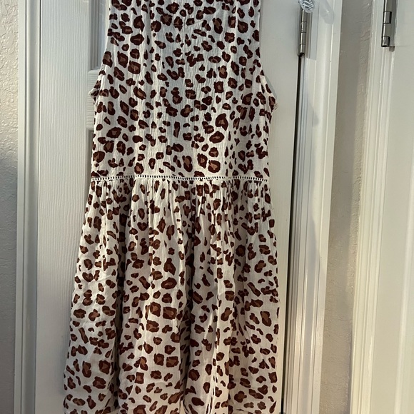 Anthropologie animal print tunic style button down shirt sleeveless flowy - Picture 11 of 13